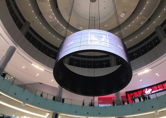 شاشة عرض فيديو LED مرنة بالألوان الكاملة ، شاشة LED مرنة P1.56 P1.785 P2 P2.5 أسطوانة