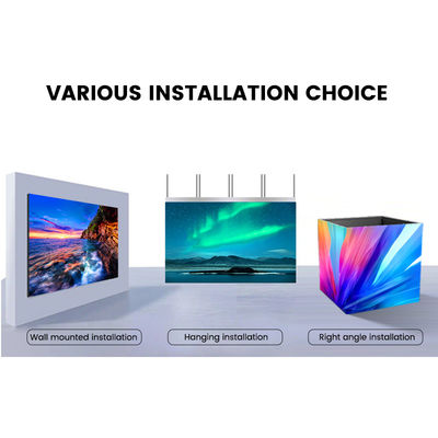 خزانة الألومنيوم شاشة LED داخلية P1.56 P1.95 P2.5 P2.6 P2.9 P3.91، 500x250/750x250/1000x250ملم للمعارض والمعارض التجزئة