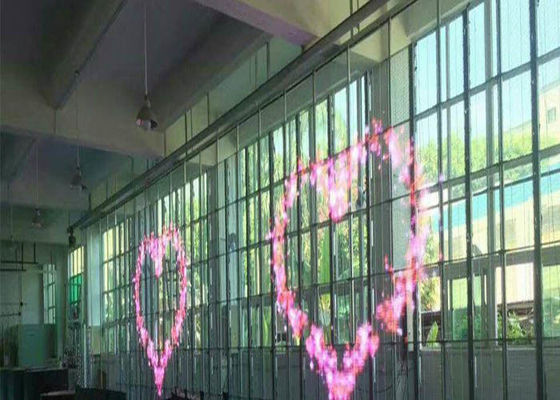 شاشة العرض LED الشفافة P15 ذات اللون الكامل SMD3528 الموفرة للطاقة 65746 Dos / Sqm